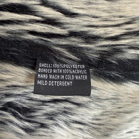 Montanaco Black Faux Suede Fur Jacket Womens L Gem Studs Trim Boho Western Style - Picture 7 of 8